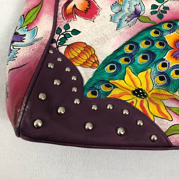 Biacci Hand Painted Leather Shoulder Bag - Picture 3 of 8